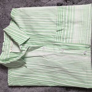 Tom Tailor Green White Long Sleeve striped button-down size 36 / Small